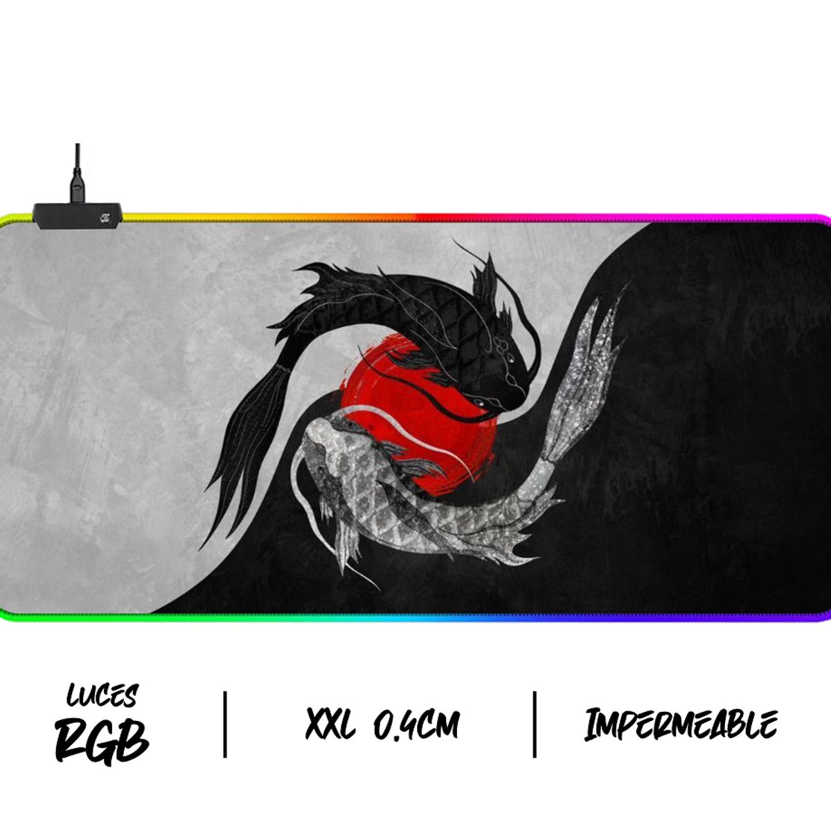 GENERICO - Mouse Pad Gamer RGB Speed XXL Yin Yang