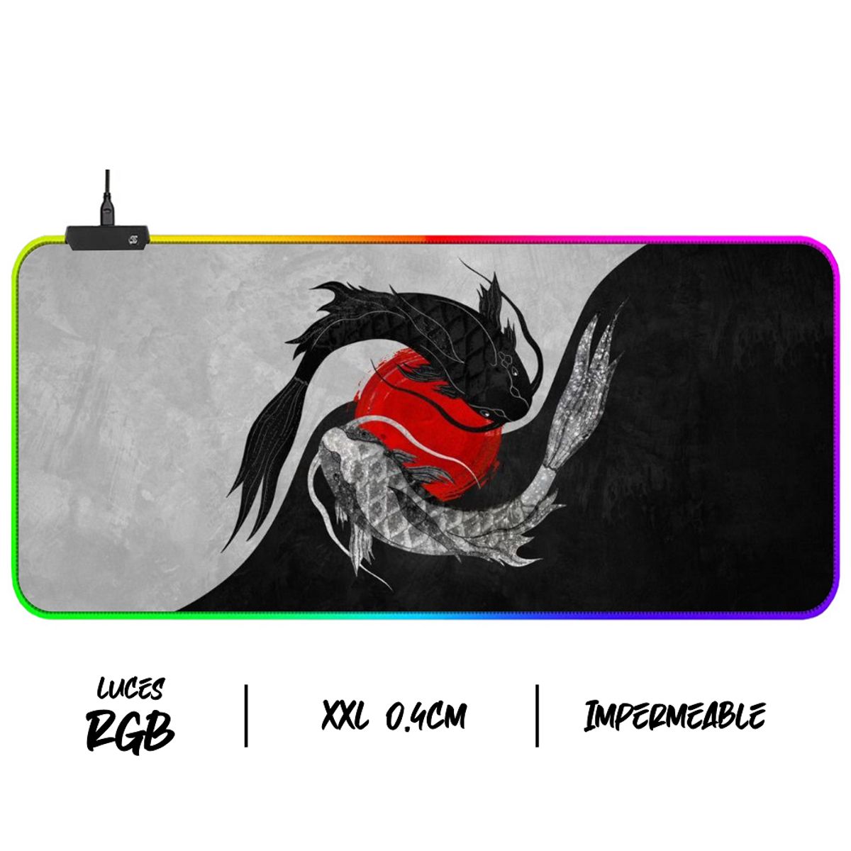 GENERICO - Mouse Pad Gamer RGB Speed XXL Yin Yang