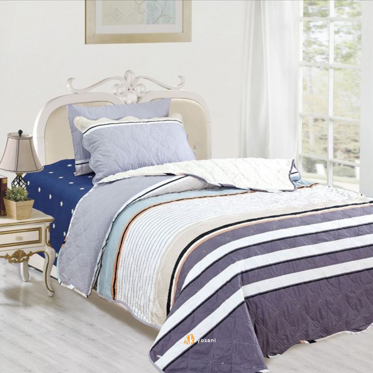 CASATEX - Edredón Tela Hipoalergénico con Carnero 15Plz + Set de Sábanas