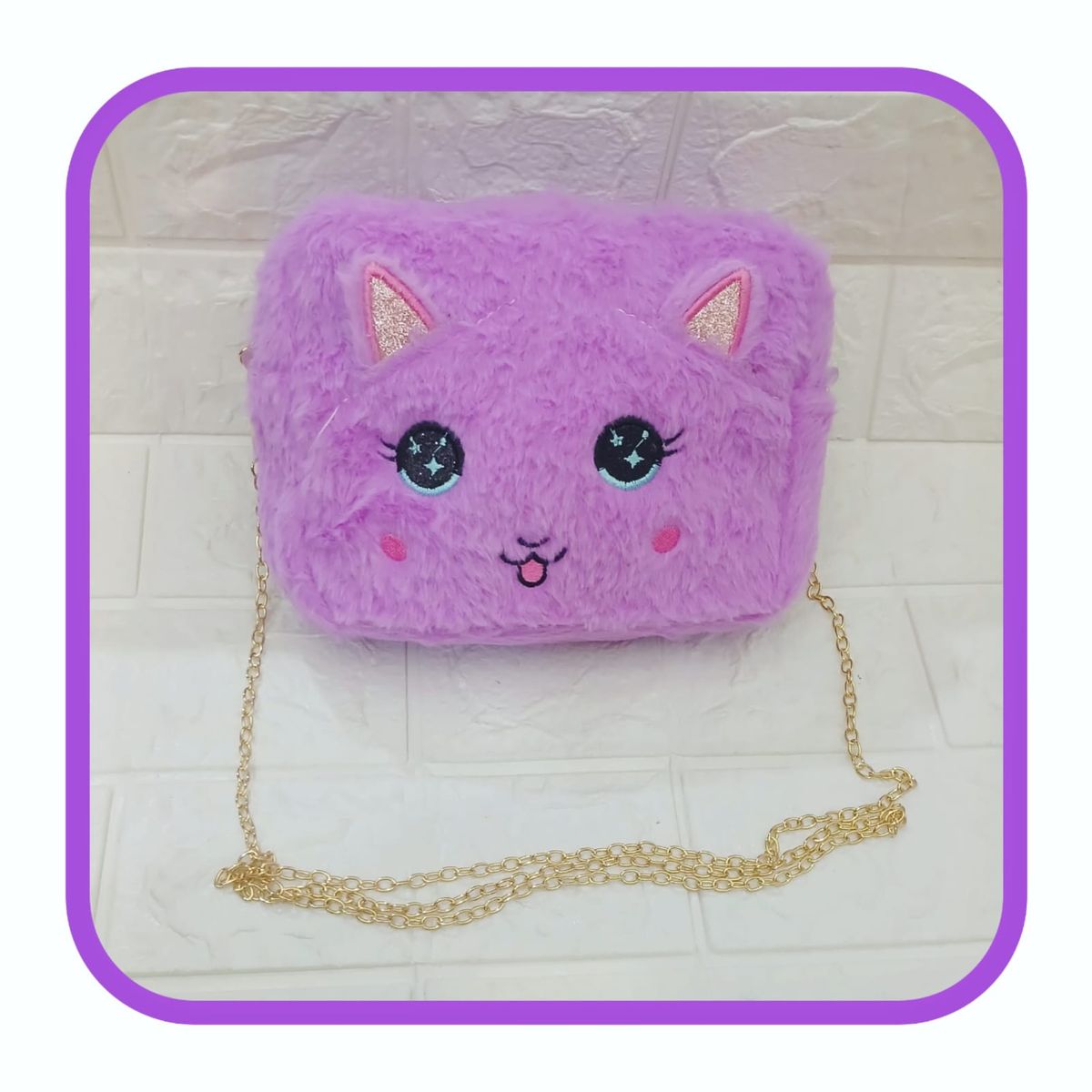 GENERICO - Carterita PELUCHE GATITA para Niña - Lila