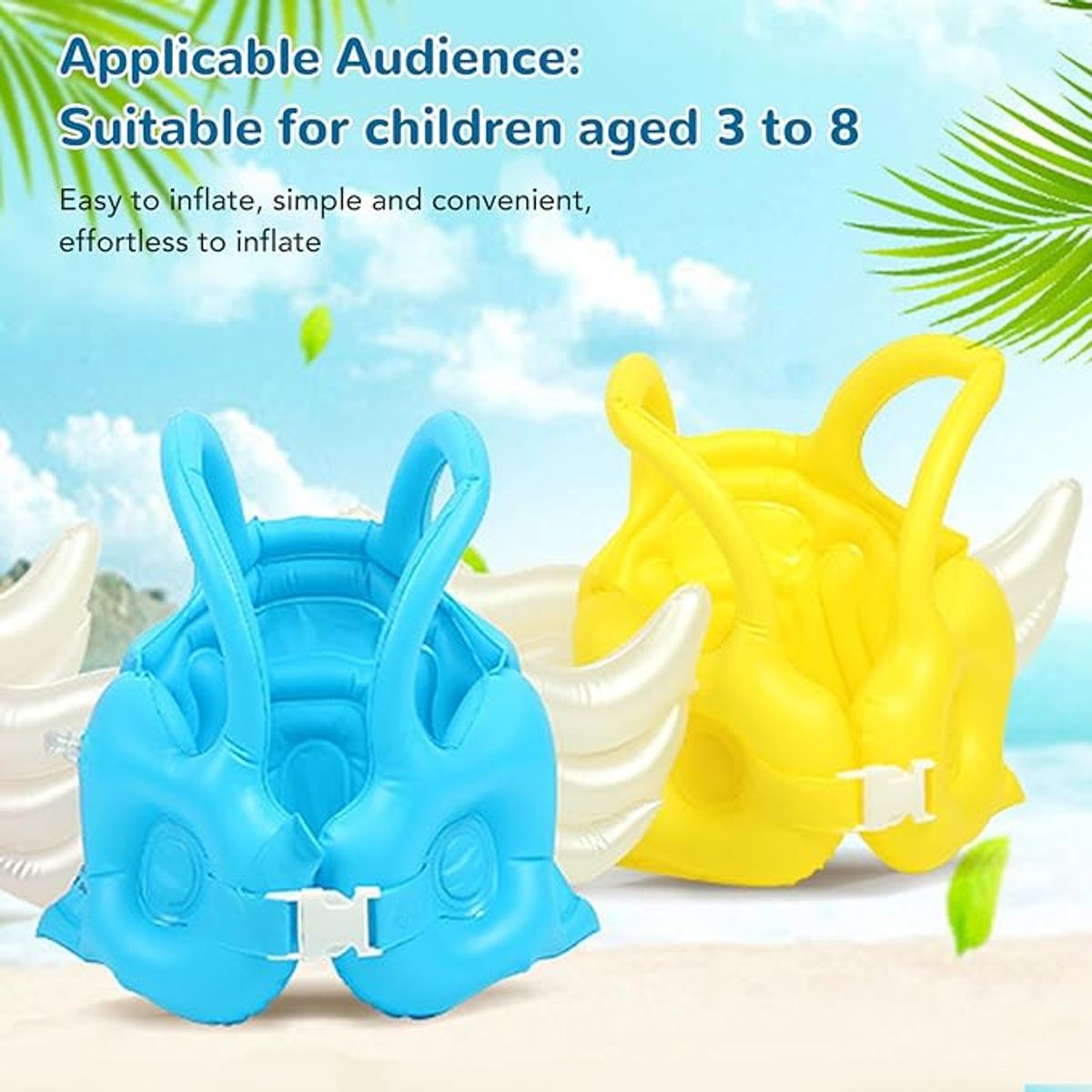 GENERICO - GENERICO-Chaleco de natación infantil antiahogamiento-CELESTE