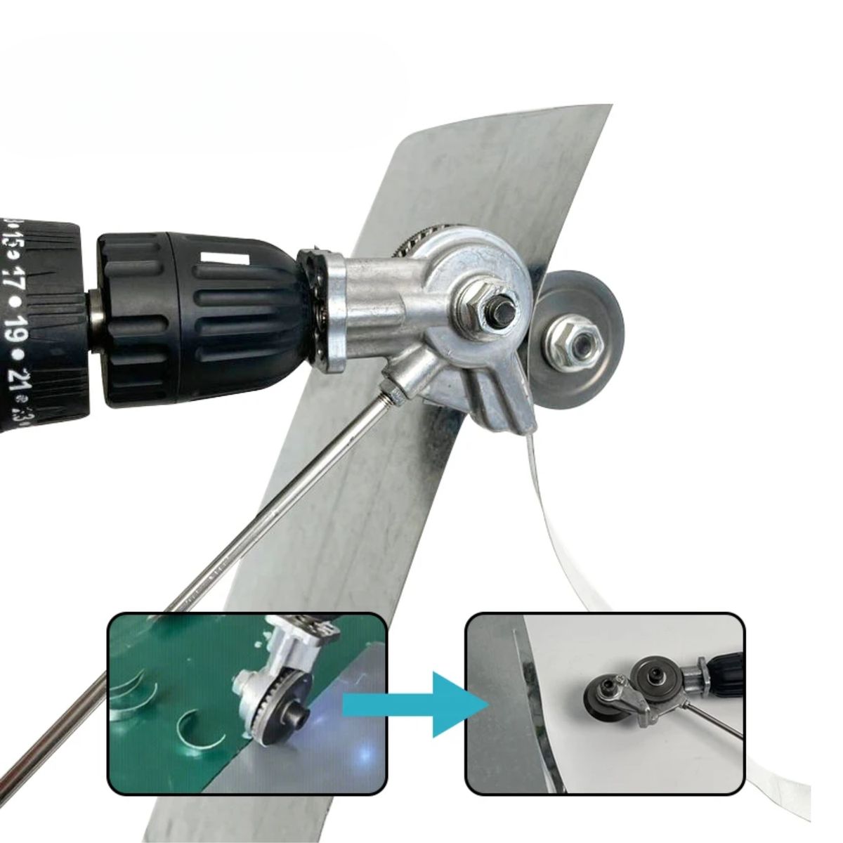 GENERICO - Cortador De Calamina Adaptador Para Taladro