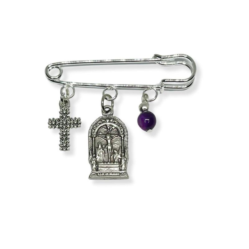SANTORAL - Broche Imperdible Señor de los Milagros - Morado