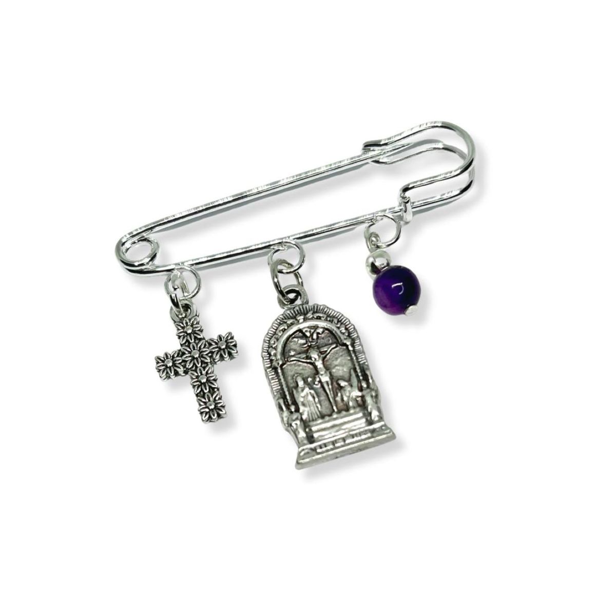 SANTORAL - Broche Imperdible Señor de los Milagros - Morado