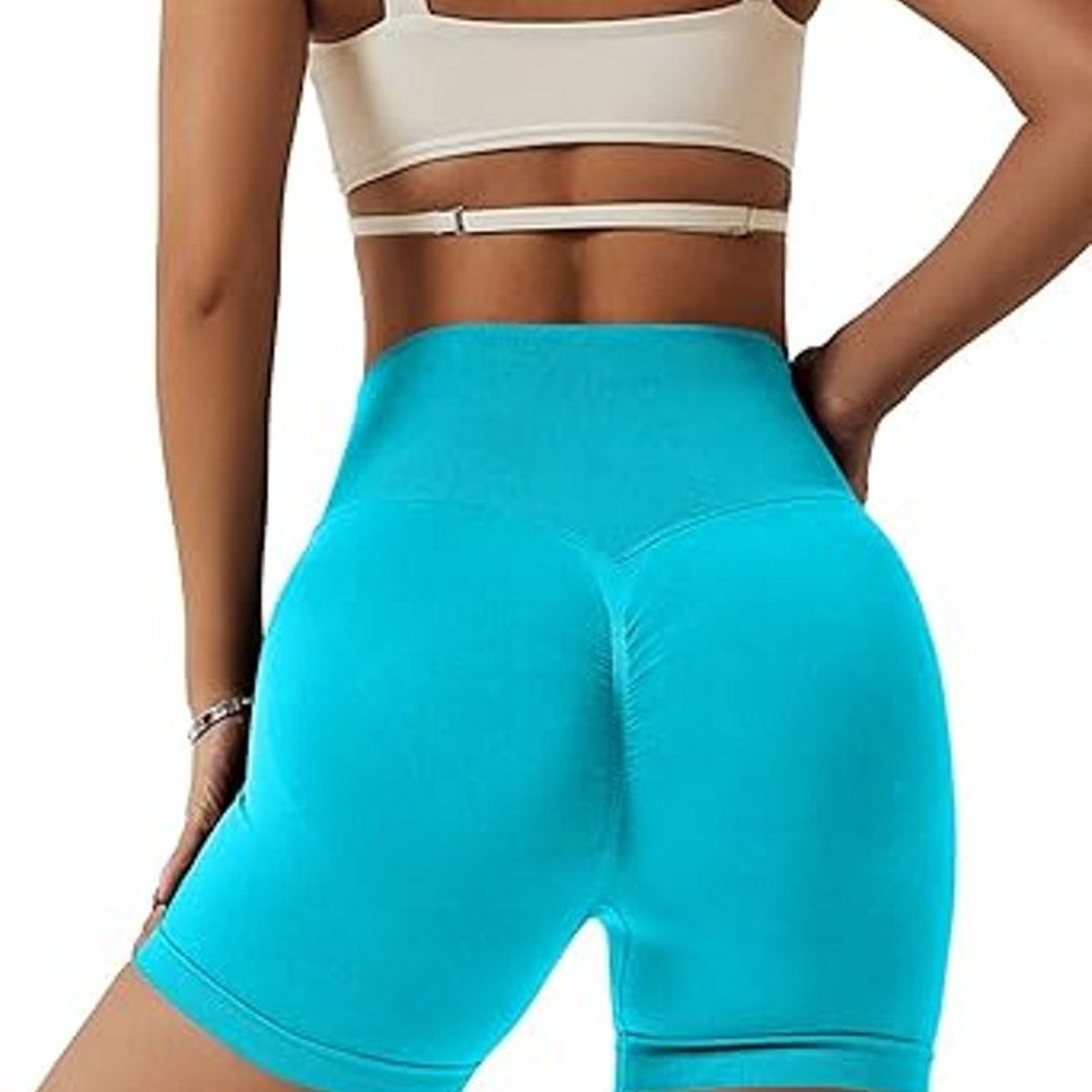 GENERICO - Short sin Costura Efecto Push Up Liso Jaspeado