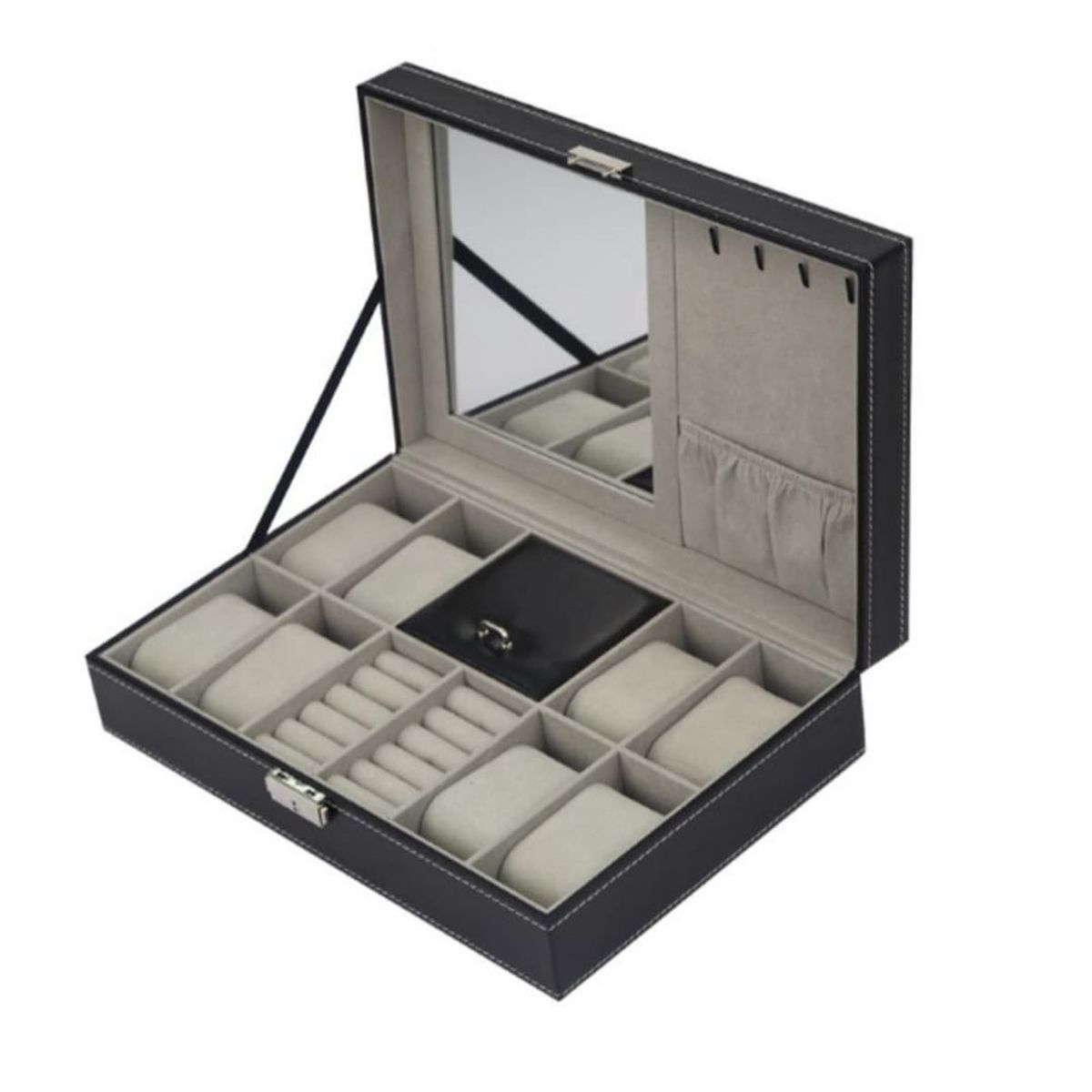 GENERICO - Caja Porta Reloj Joyero Organizador con Espejo