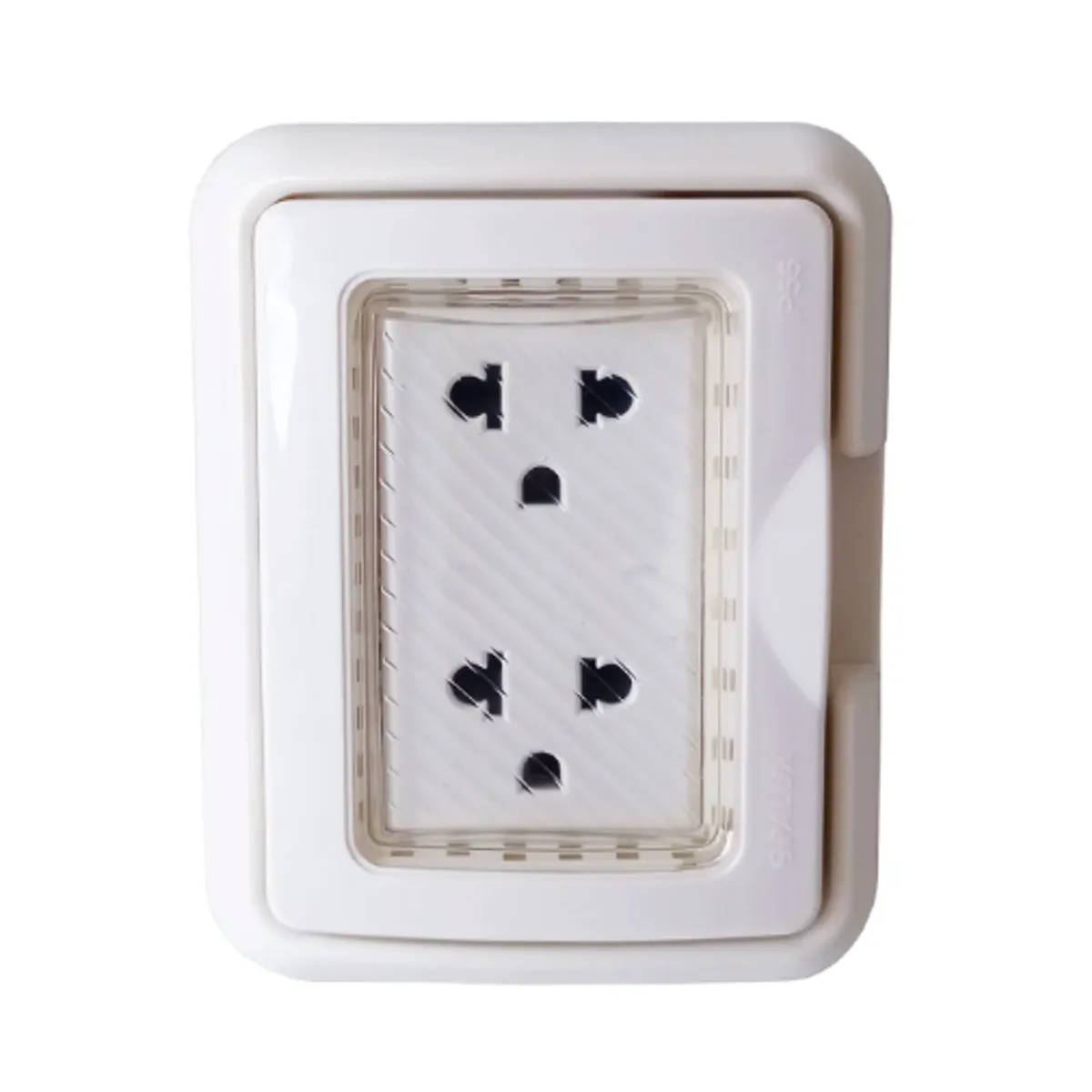 OPALUX - Tomacorriente Idrobox + Dado Toma Doble BMWP138TRWH OPALUX