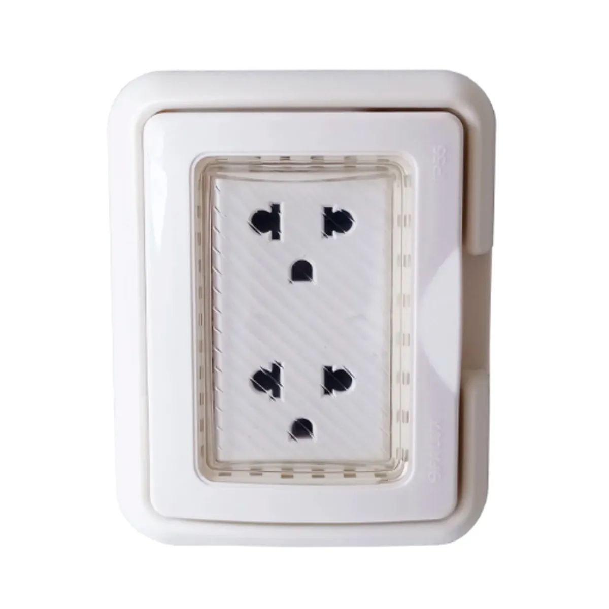 OPALUX - Tomacorriente Idrobox + Dado Toma Doble BMWP138TRWH OPALUX