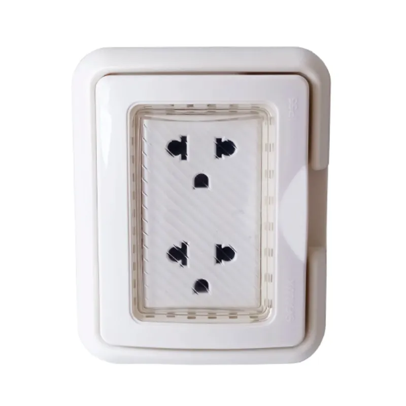 OPALUX - Tomacorriente Idrobox + Dado Toma Doble BMWP138TRWH OPALUX