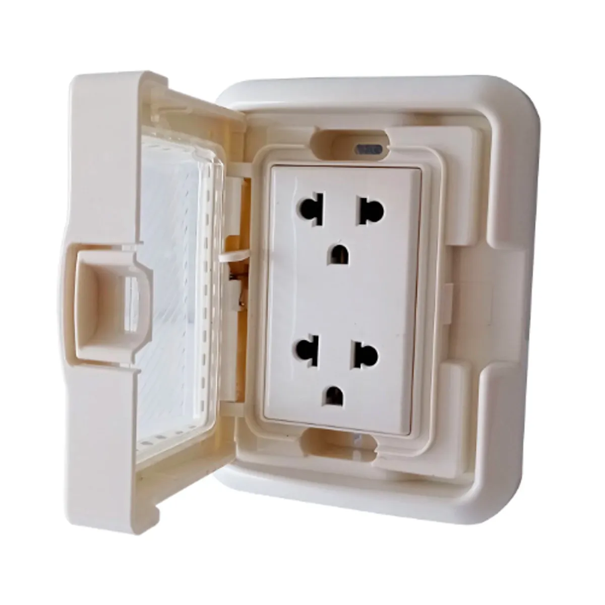 OPALUX - Tomacorriente Idrobox + Dado Toma Doble BMWP138TRWH OPALUX