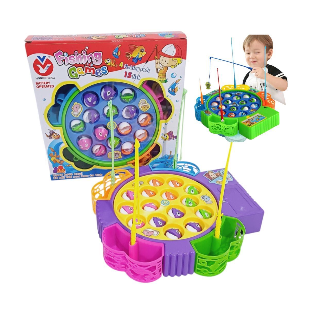 GENERICO - JUEGO DE PESCA MUSICAL GIRATORIO DIDACTICO PARA NIÑOS