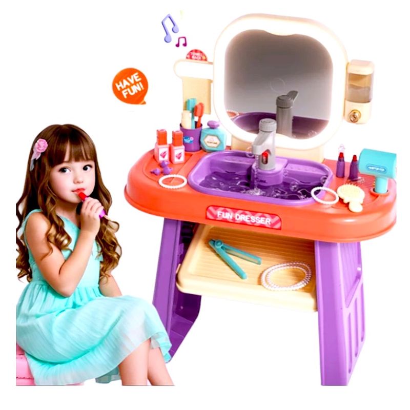 GENERICO - Tocador con espejo led para niñas