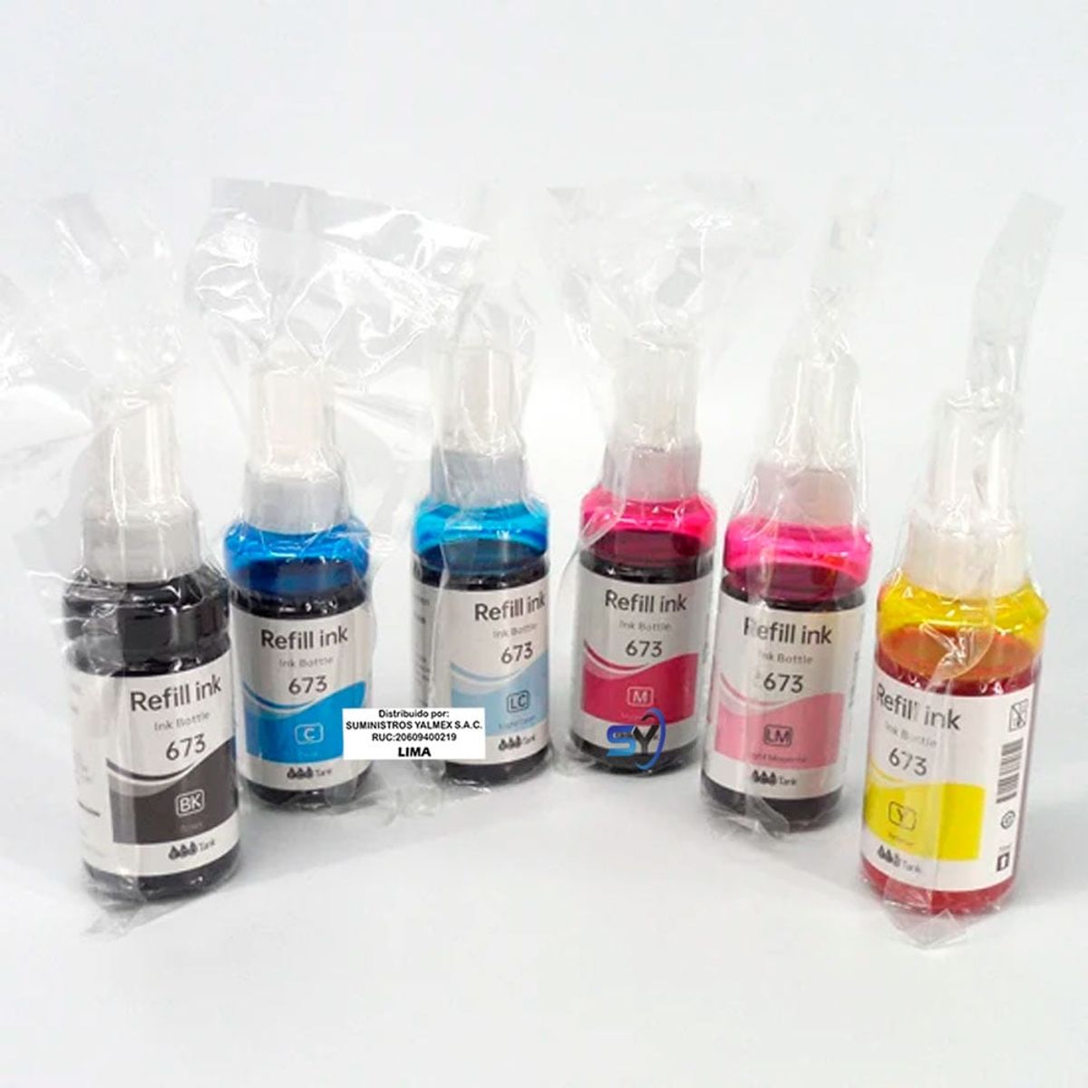 GENERICO - Pack Tinta T673 Compatible los 6 Colores para Epson