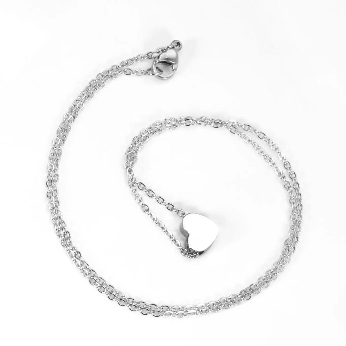 GENERICO - Collar Corazón Abultado Acero Inoxidable Baño Oro 18K Mujer