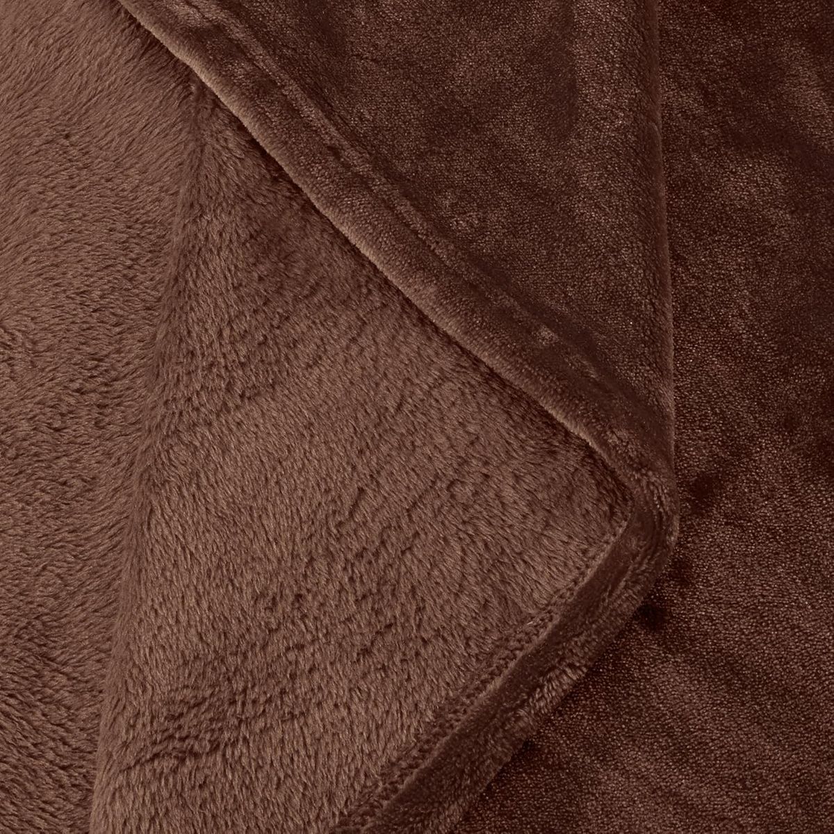 GENERICO - Manta dos plazas arrullo de felpa de terciopelo suave marrón