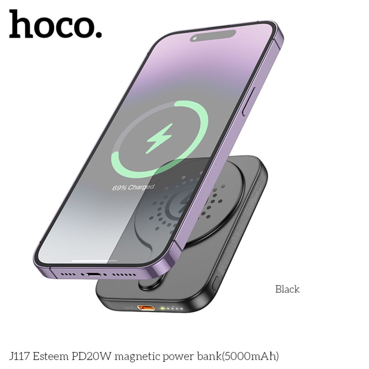 HOCO - Power Bank Inalambrico Magsafe Hoco 5000mha PD20W