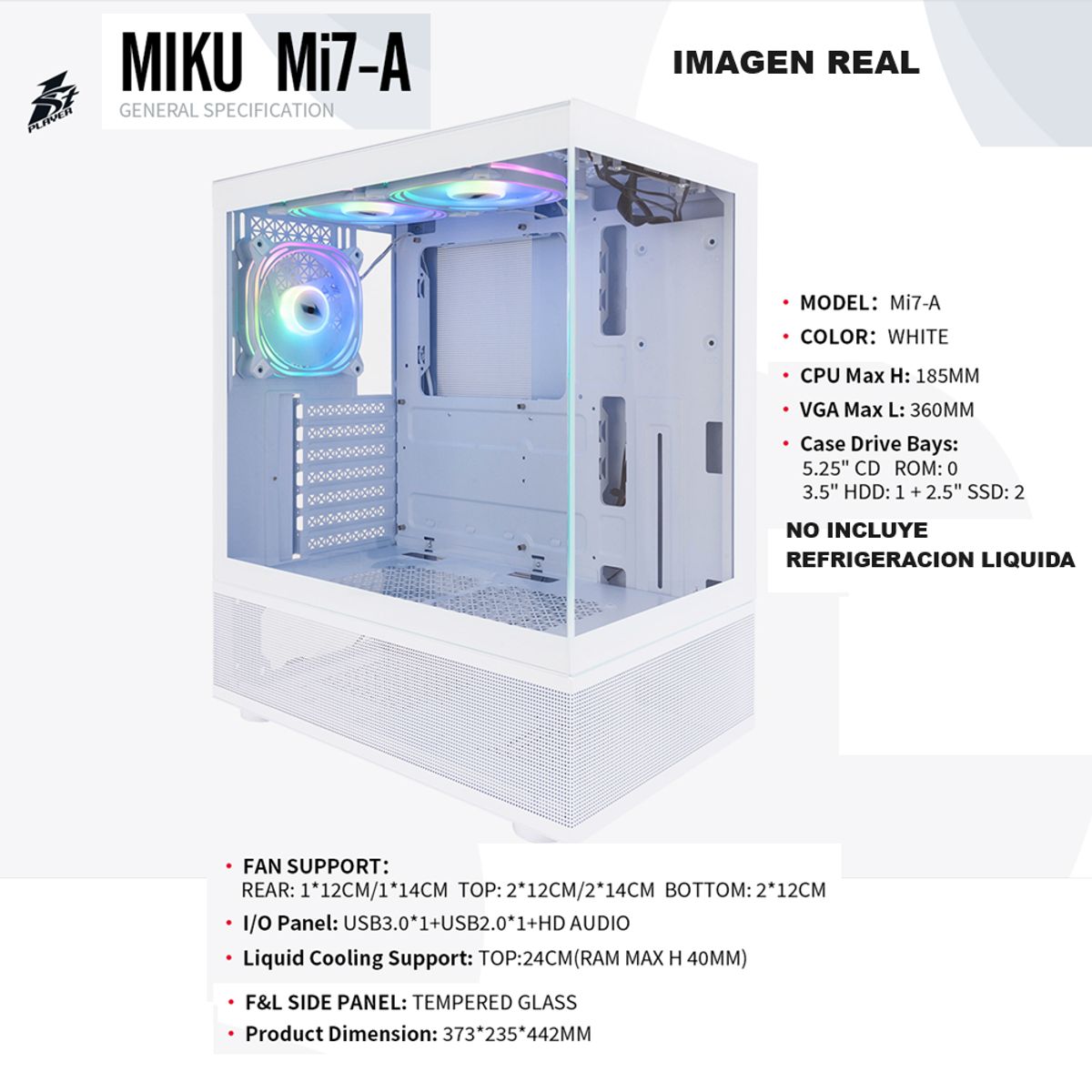 AMD - Computadora PC GAMER MI7 WHITE Ryzen 7 5700G RAM 16GB SSD 500GB MONITOR 24" FHD