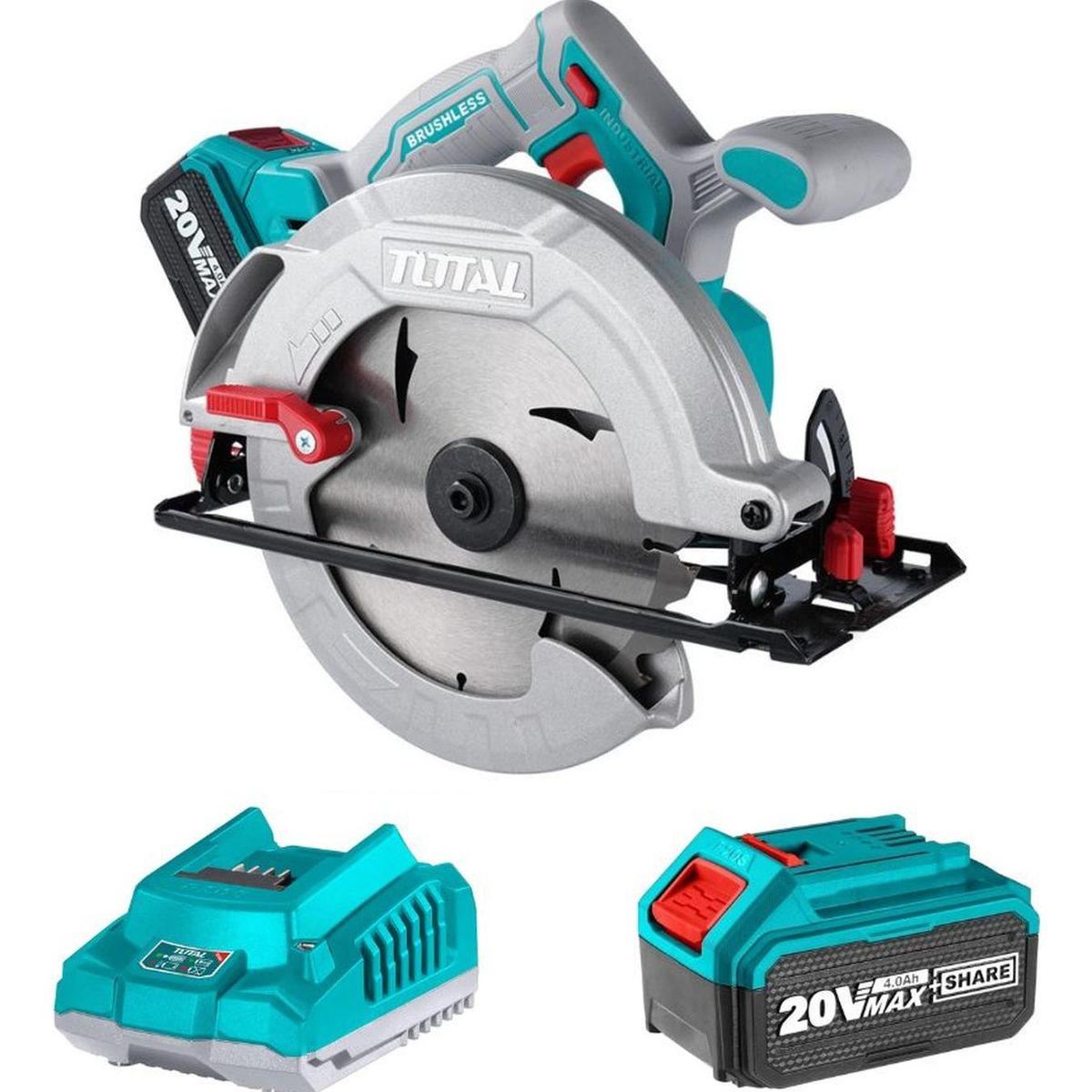TOTAL TOOLS - Sierra Circular Total Tools TSLI18511 20v +Batería+Cargador