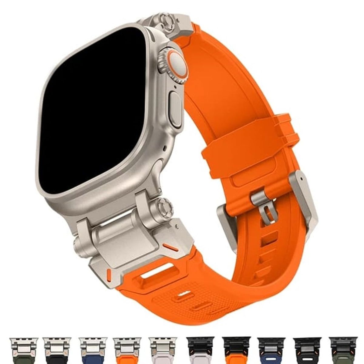 GENERICO - CORREA  DE GOMA DE LUJO PARA WATCH DEPORTIVA 42444549mm NARANJA