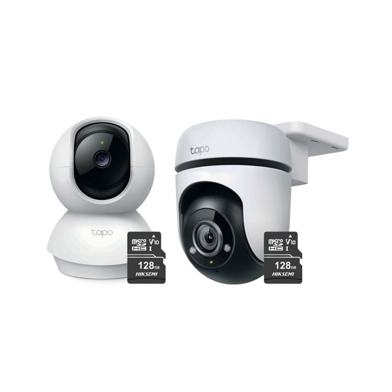 TP LINK - Kit De Cámaras De Seguridad Tapo C200 + Tapo C500 + Micro SD 128 gb - Tp-link
