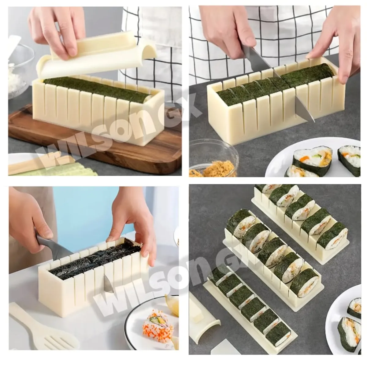 GENERICO - Moldes para hacer Sushi Maki Kit Molde para Makis 9 cortes - Corazón