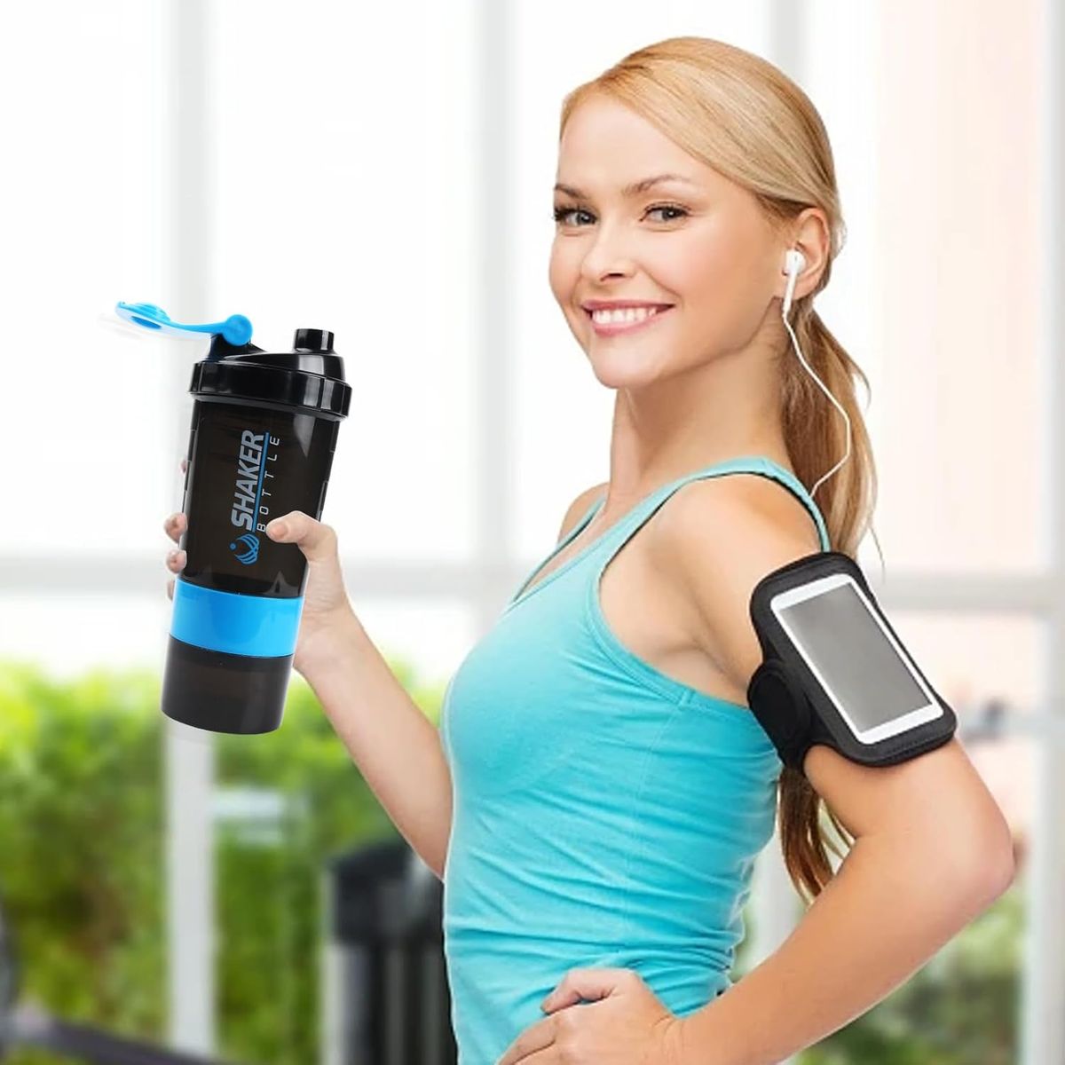 TODO FIT - Shaker Tomatodo Batidor Manual de Proteínas y batidos Azul