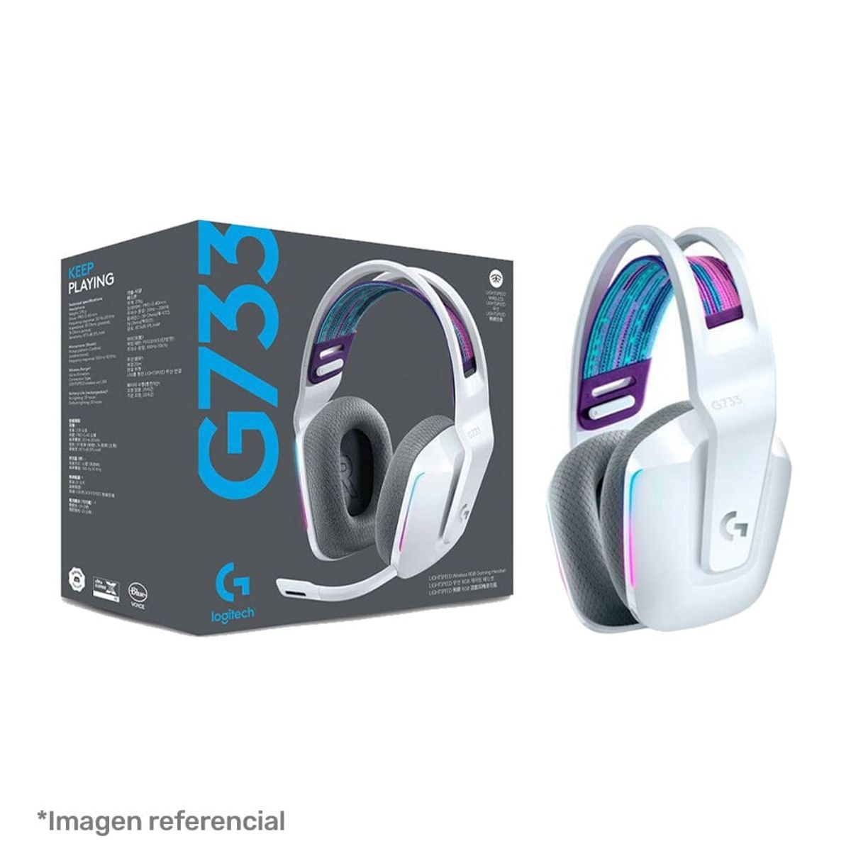 LOGITECH - AUDIFONO GAMER LOGITECH G733 LIGHTSPEED WHITE 981-000882