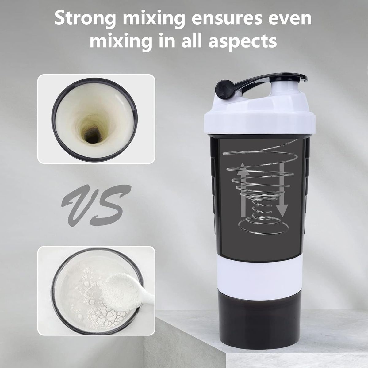 GENERICO - Tomatodo Batidor Manual de Proteínas y batidos Shaker Blanco