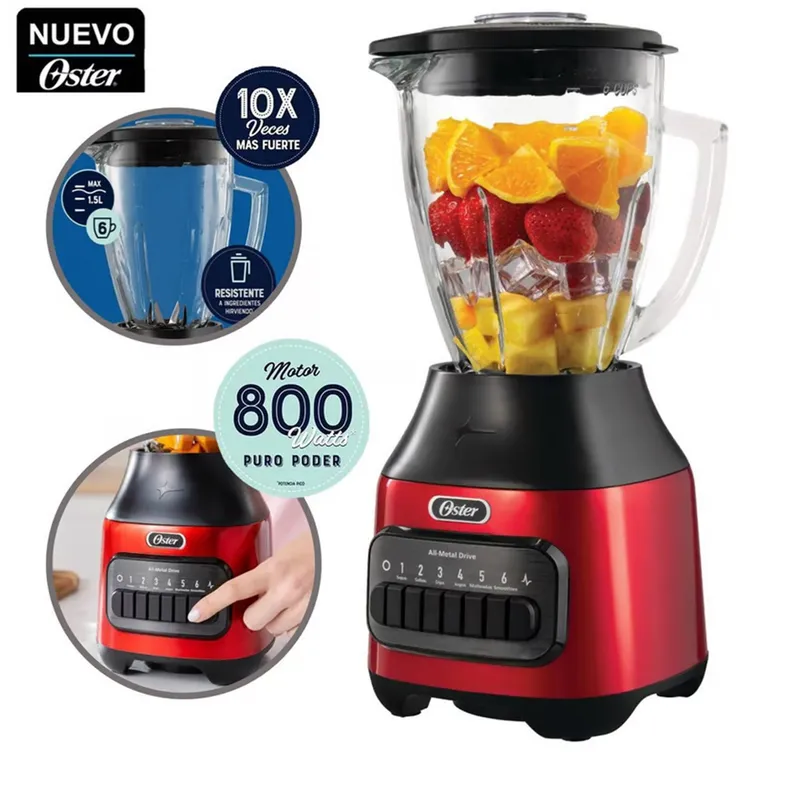 OSTER - Licuadora 1.5L de 6 Velocidadades Oster BLSTPEG-CPB Rojo