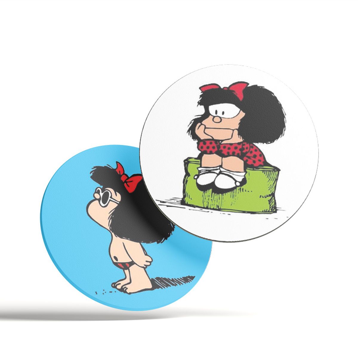 GENERICO - Pack x 4 Posavasos Mdf con base de corcho Mafalda