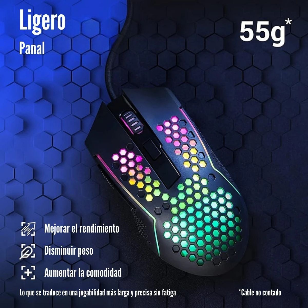 REDRAGON - Redragon - Mouse Reaping M987 RGB 12400 DPI - Negro