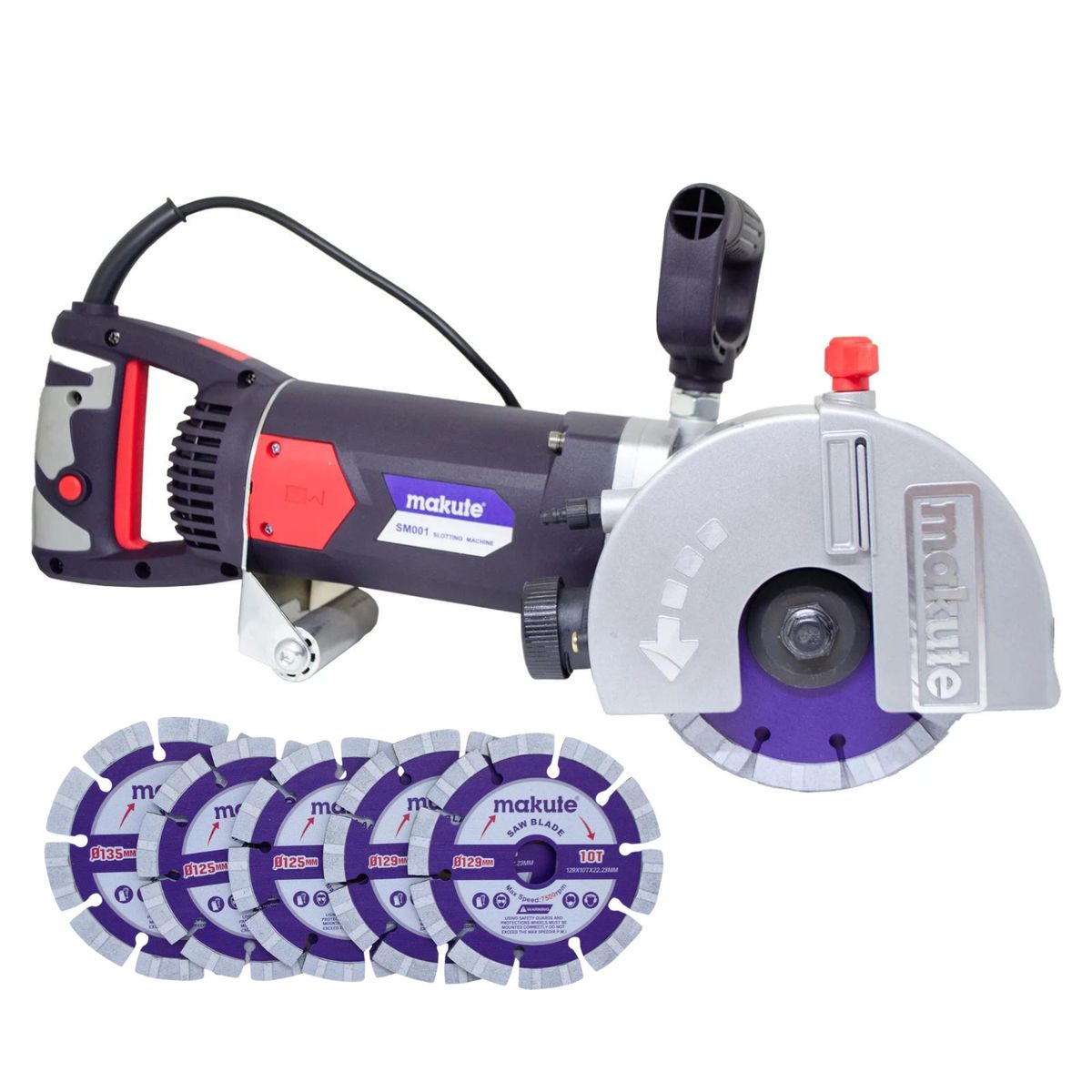 MAKUTE - Ranurador De Concreto 2400w Incluye 5 Discos Makute