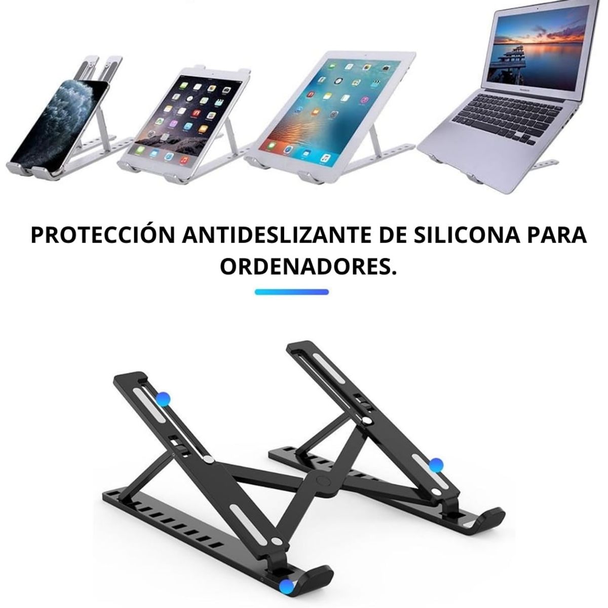 PENTHA - Soporte Aluminio Plegable para Laptop Portatil Multifuncional
