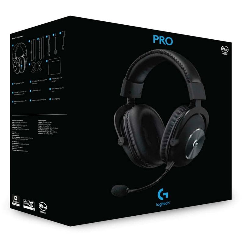 LOGITECH - AUDIFONO LOGITECH G PRO X BLACK LIGHTSPEED WIRELESS 981-000906