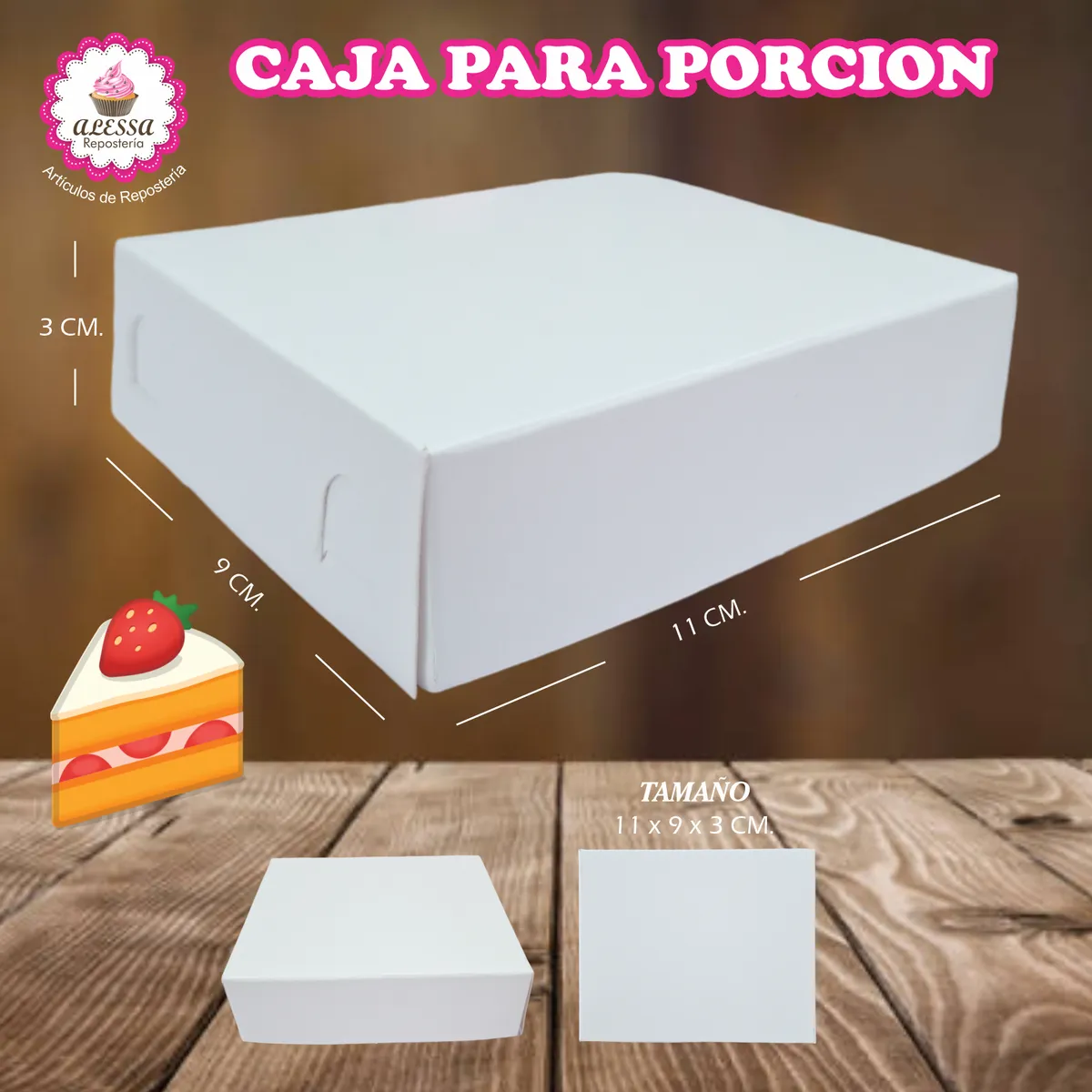 GENERICO - 500 Cajas para Porción de Torta en Repostería