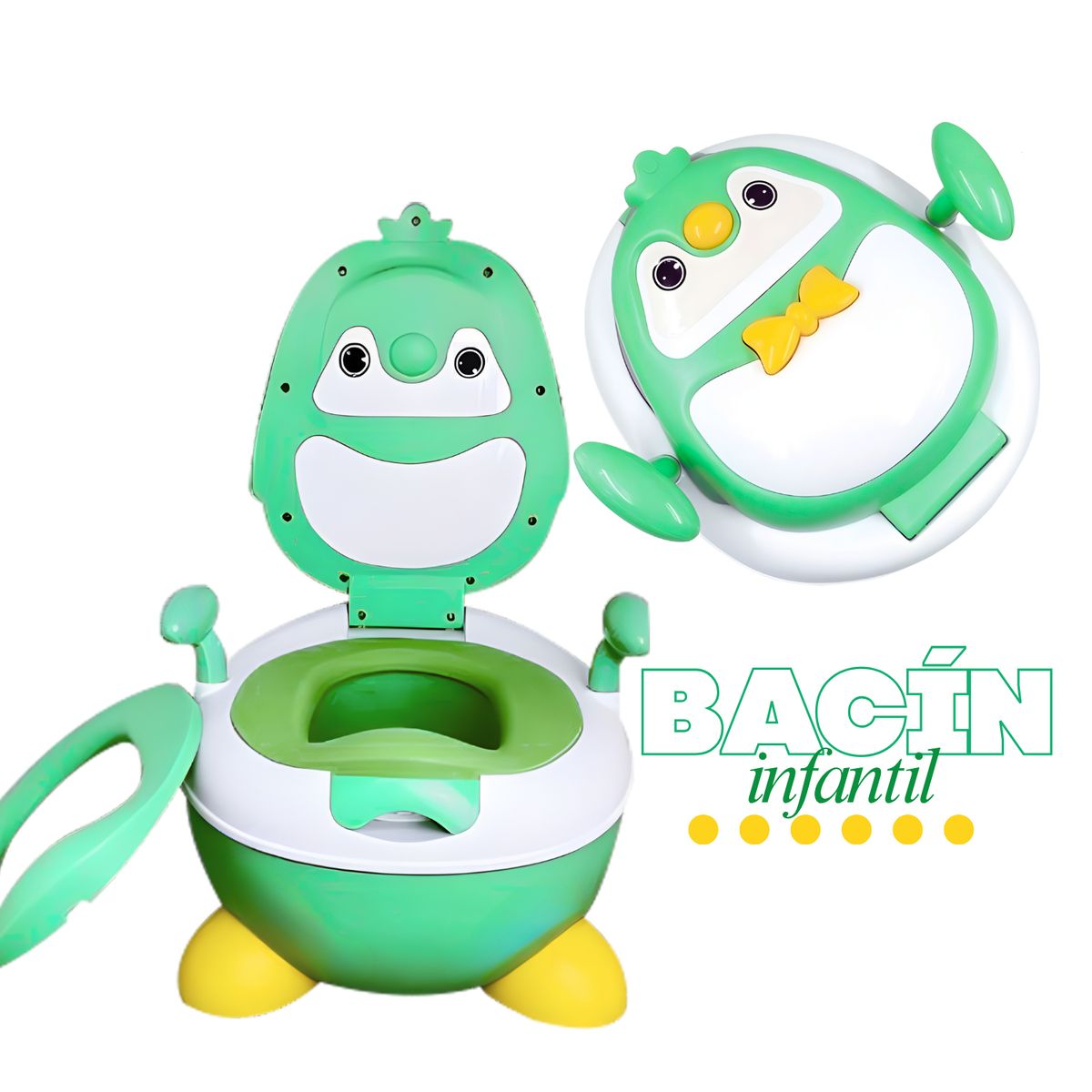 S/M - BACIN ENTRENAMIENTO INODORO PARA BEBES NIÑOS INFANTIL VERDE
