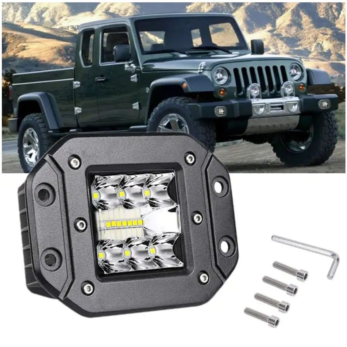 GENERICO - Faro led Empotrable Blanco  39w 4x4 1pcs