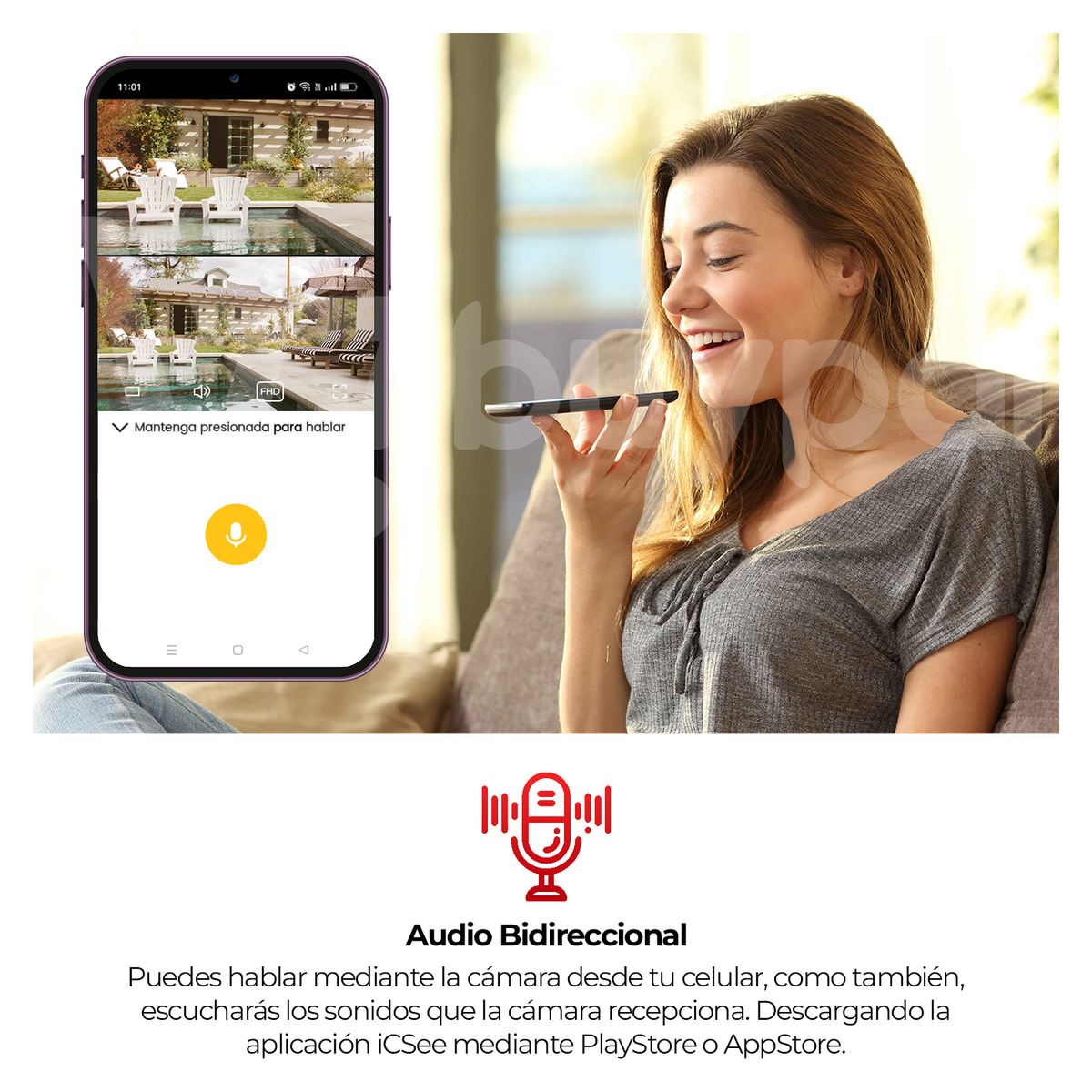 BUYPAL - Camara de Seguridad 3 Lentes Full HD Visión Nocturna