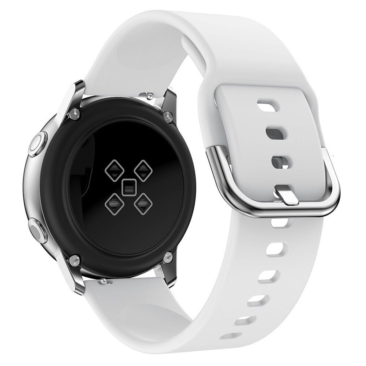 GENERICO - Correa Silicona Liso para SAMSUNG GALAXY WATCH FE - Blanco