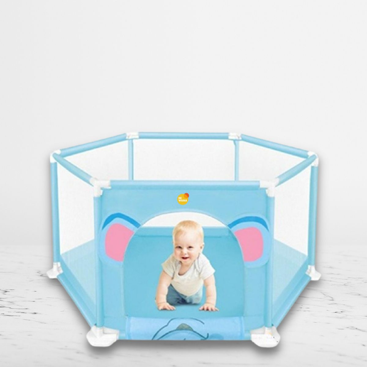 CUZKA - Corral Desarmable con Pelotas para Bebés «FENCE» Light Blue