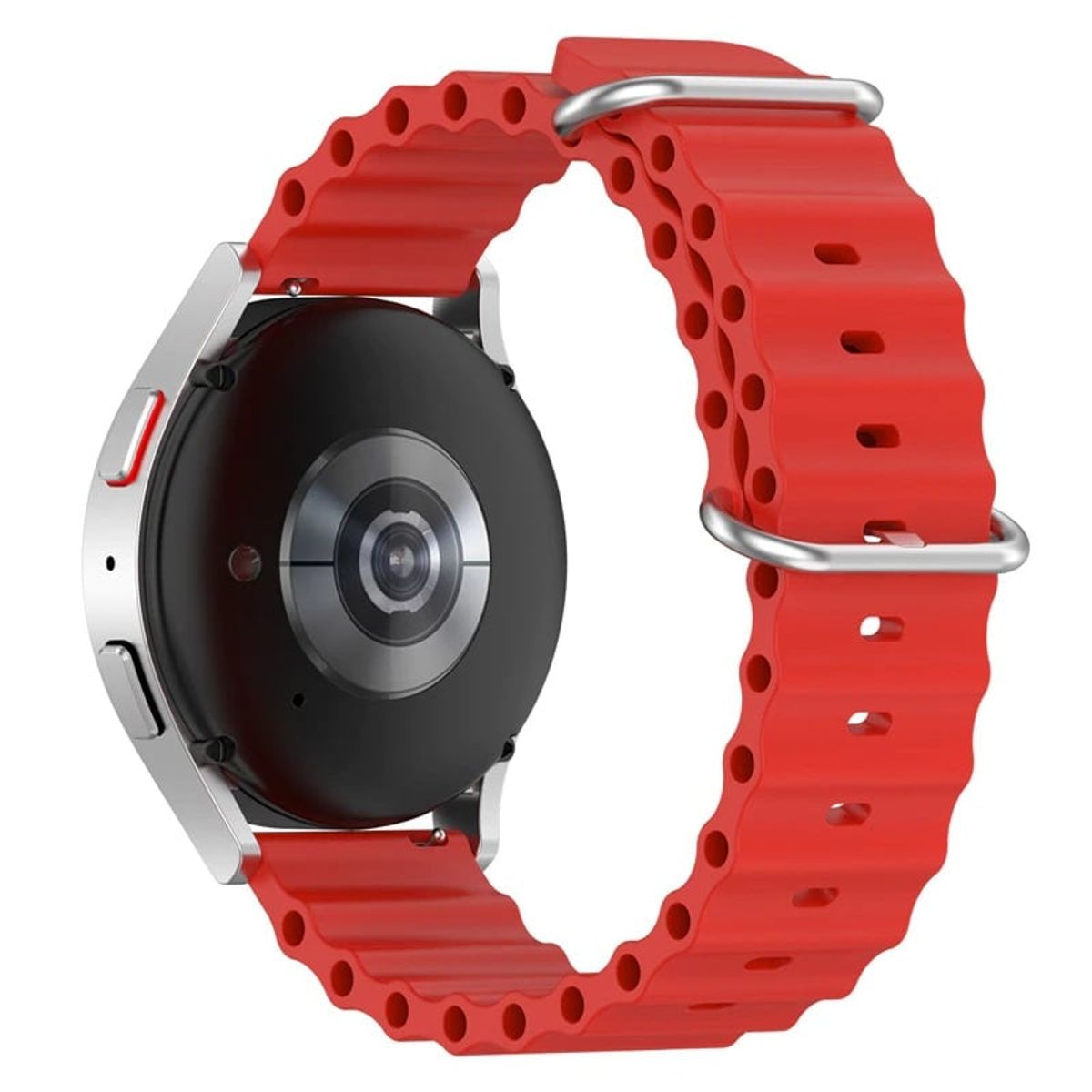 GENERICO - Correa Silicona Ocean para SAMSUNG GALAXY WATCH FE - Rojo