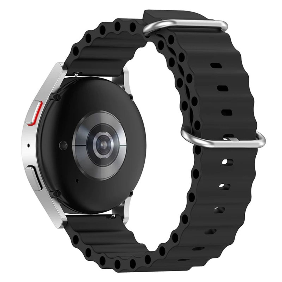 GENERICO - Correa Silicona Ocean para SAMSUNG GALAXY WATCH FE - Negro
