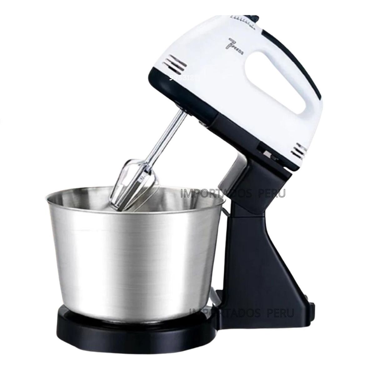 GENERICO - Batidora De Mano con Pedestal Eléctrica  De 7 Velocidades2l