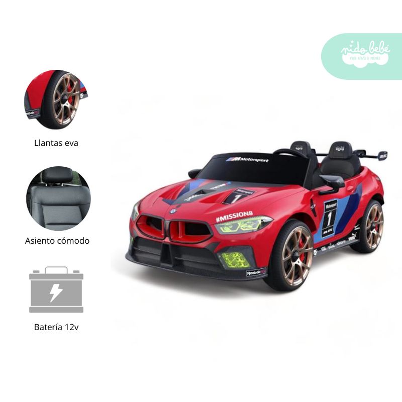 GENERICO - Carrito a Batería para niño Modelo Hart Rojo