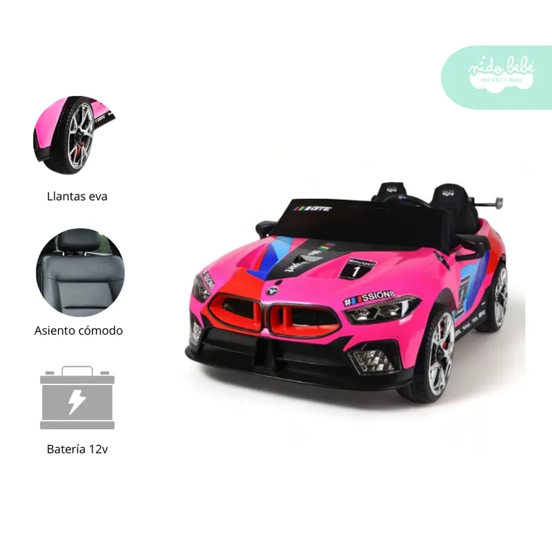 GENERICO - Carrito a Batería para niño Modelo Hart Rosado