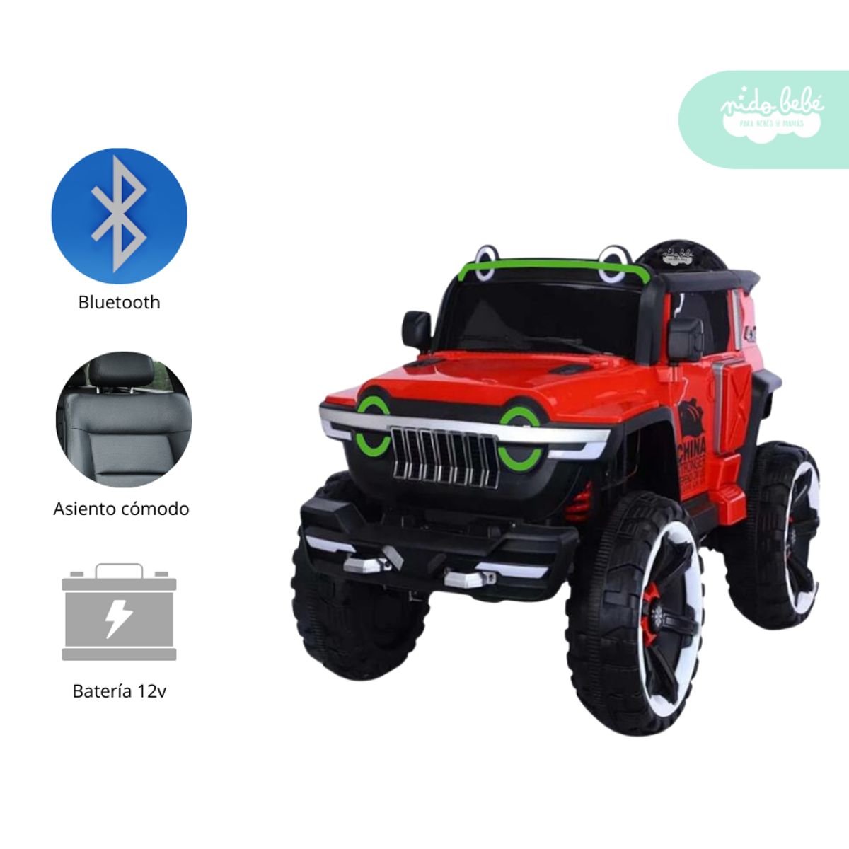 GENERICO - Carrito a Batería para niño Modelo Loki Rojo