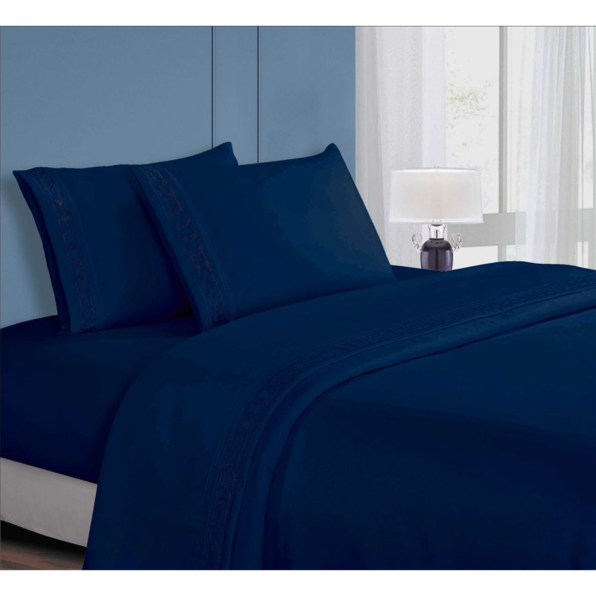 CASATEX - Juego de Sábanas 2 plz 100% Algodón con Bordado