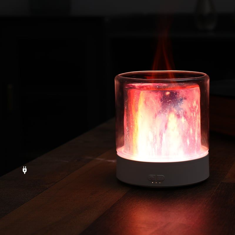 GENERICO - Difusor 300 ml Ultrasonic Negro STAR SKY  + 1 Aceite