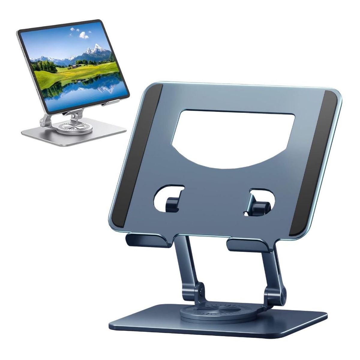 GENERICO - Soporte para tablet Plegable giratorio de 360 Portatil Base Aluminio