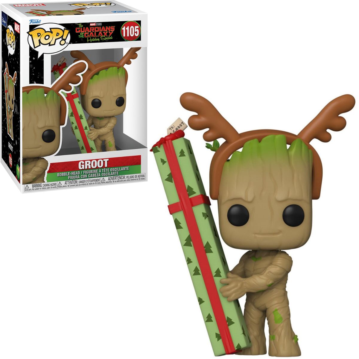 FUNKO - Funko Pop Groot Holiday - Guardianes de la Galaxia - Navidad